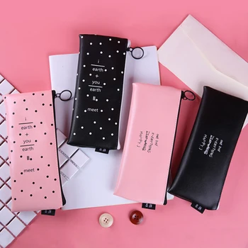 

Creative Simple Letter Wave Fashion Women Cosmetic Bag Waterproof Stationery Organizer Bag Small Makeup Bag For Women