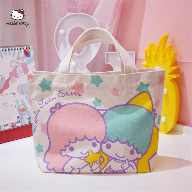 HELLO KITTY, новинка, простая модная Холщовая Сумка для покупок, милая сумка-тоут, сумки для женщин, Большая вместительная сумка, большая сумка для покупок