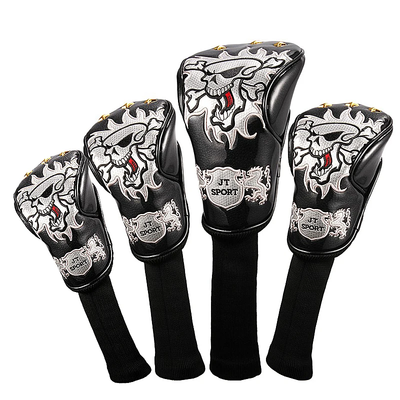 Новинка 4 цвета чехол для гольфа с черепом водителя 3 # Fairway Wood 5 золотые пятна