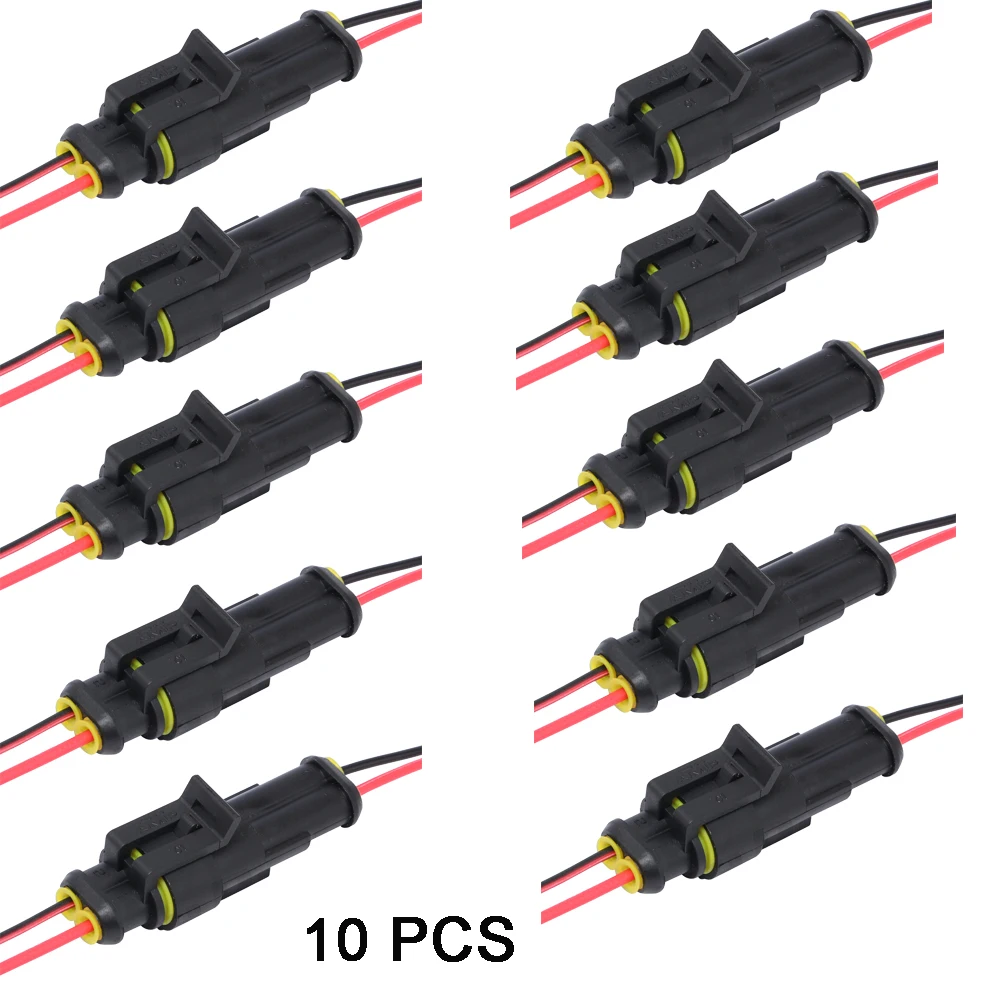 10 Pcs Stone Banks 2 Pin способ герметичный Водонепроницаемый Электрический автомобильный провод разъем авто мужской женский разъем проводки с кабелем - Цвет: 10 Pcs