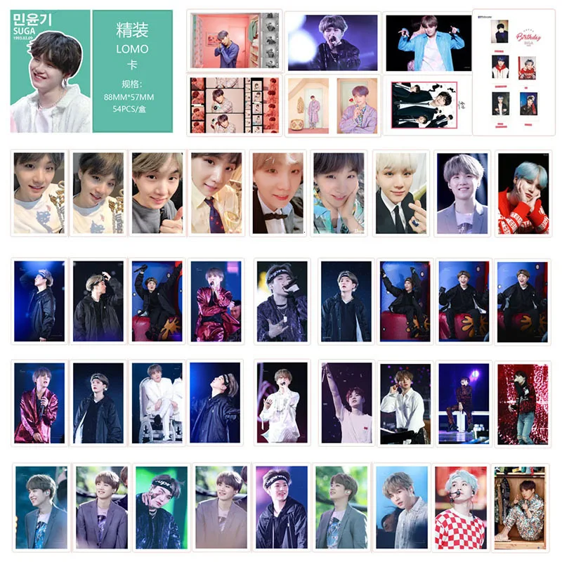 54 шт. Kpop Bangtan мальчики фоторезы сделаны из бумаги фото карты Фотографии фотокарты ломо карты канцелярские украшения принадлежности веер подарки
