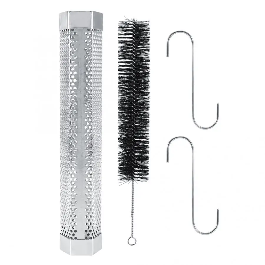 12in Portable Pellet Smoker Tube Hexagonal Stainless Steel BBQ Pipe Outdoor Mesh Grill Smoke Generator Bbq Tools | Дом и сад