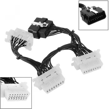 

One Drag Three OBD-II Y Type 16 Pin Male to 3 16 Pin Female Diagnostic Adapter Cars Lengthening Wire Harness for Elm327 Adaptor