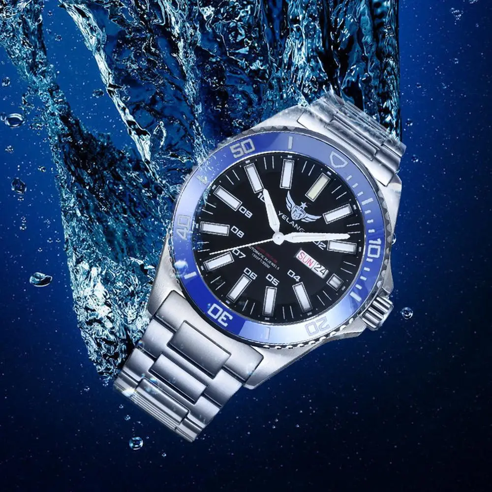 T100 tritium wrist watch,dive watches men Yelang automatic meachnical wristwatch waterproof man sport relogio masculin V1028