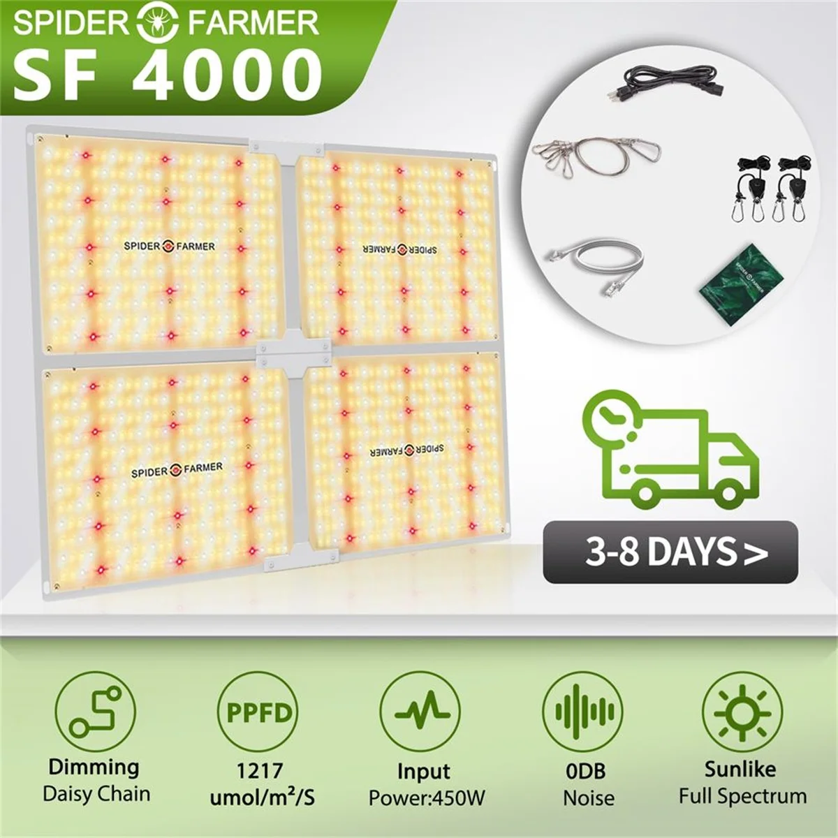 US $559.99 Spider Farmer Sf 4000w Led Grow Light 450w Samsungled Lm301b Dimmable Phytolamp Full Spectrum Quantum Board For Indoor Plant