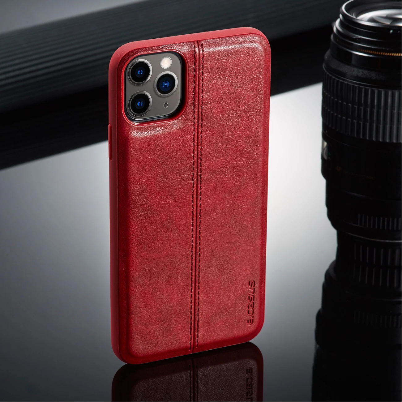 Для iPhone 11 Pro Max чехол тонкий роскошный кожаный чехол для задней панели ультра тонкий чехол для iPhone XS Max XR X 8 7 Plus 6 6s противоударный чехол - Цвет: Red