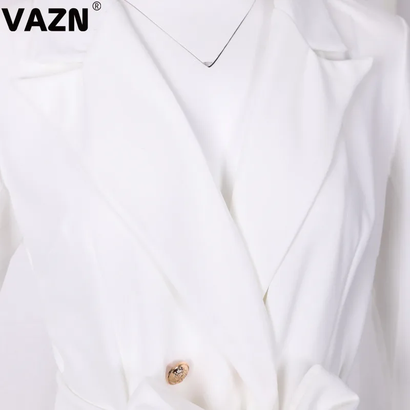 VAZN,, для молодых леди, для заметок, сексуальная, офисная, Неопрятная, модная, однотонная, глубокий v-образный вырез, длинный рукав, для женщин, высокая талия, длинная верхняя одежда