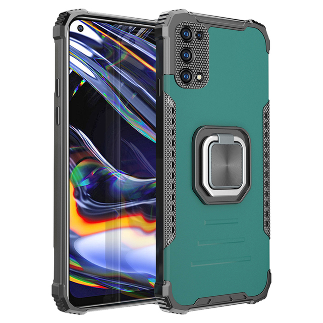 Case for Oppo Realme 7 Pro Reno 4 Reno 5 A15 A93 A92 A72 A53 A31 Armor Metal Ring Coque Anti-fall Mobile Phone Case Cover