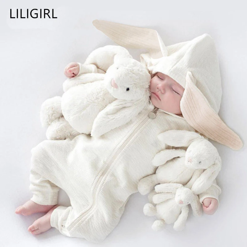 LILIGIRL детская одежда с кроличьими ушками осенне зимние детские комбинезоны для