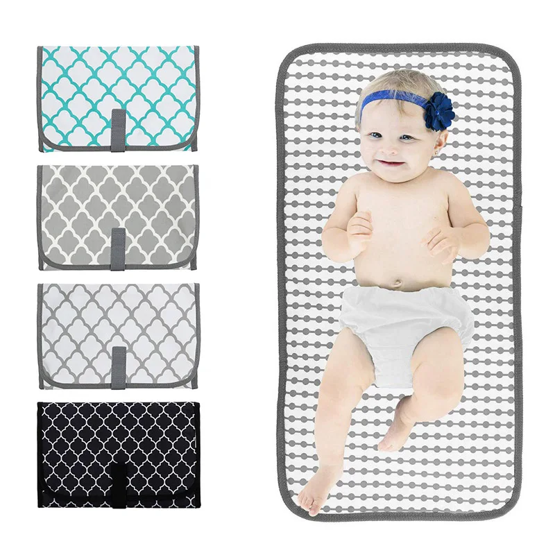 Baby Waterproof Cloth Portable Cotton Changing Station Newborn Infant Lightweight Travel Home Diaper Changer Mat With Pockets | Мать и
