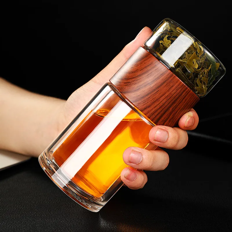 High Quality Double Glass Water Bottle With Case Tea Drink Bottle Infuser Tumbler Drinkware Waterbottle Eco-Friendly 4 | High Quality Double Glass Water Bottle With Case Tea Drink Bottle Infuser Tumbler Drinkware Waterbottle Eco-Friendly 4