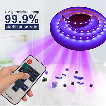 

Disinfection Light Sterilizer Deodor UV Led Strip Light 1M 0.5M Ultraviolet Ray LED Diode Ribbon Purple Flexible Tape Lamp Home