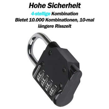 

Black Lock 4-Digit Heavy Duty Combination Padlock Outdoor Weatherproof