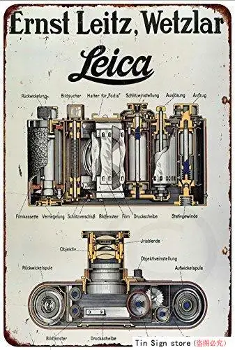 Оловянный знак алюминиевый Leica 35 мм пленка камера Leitz Ernst Wetzlar Металлический Знак 11,8x7,8 дюймов бар украшение для стен дома, паба ретро металл