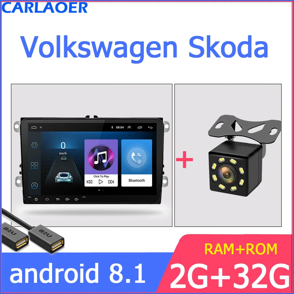 Новинка! " Android автомобильный GPS навигатор 2DIN для Volkswagen SKODA GOLF 5 Golf 6 POLO PASSAT B5 B6 сиденье TIGUAN 2 DIN мультимедийный плеер - Цвет: 2G 32G CAM