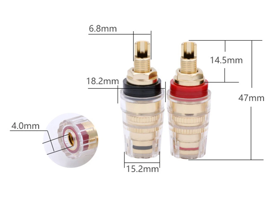 terminais de alta fidelidade, conector de plugue