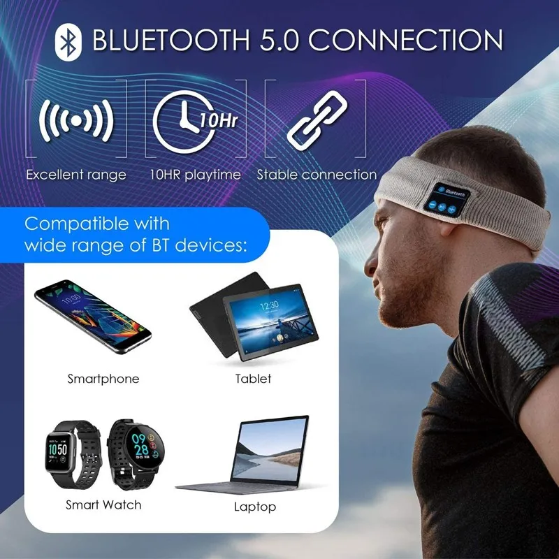 Bluetooth 5 0 Earphones headband sport True Wireless Stereo Headset for IPhone Xiaomi Huawei hifi With Mic Microphone IOS ANDROI