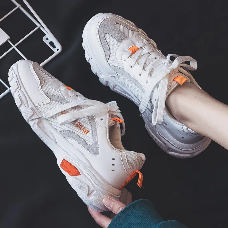 

2019 Sports Trend New Style Skate Shoes Korean-style White Shoes MacBook Autumn Solid Color Versatile Casual INS Rubber Shoes Fa