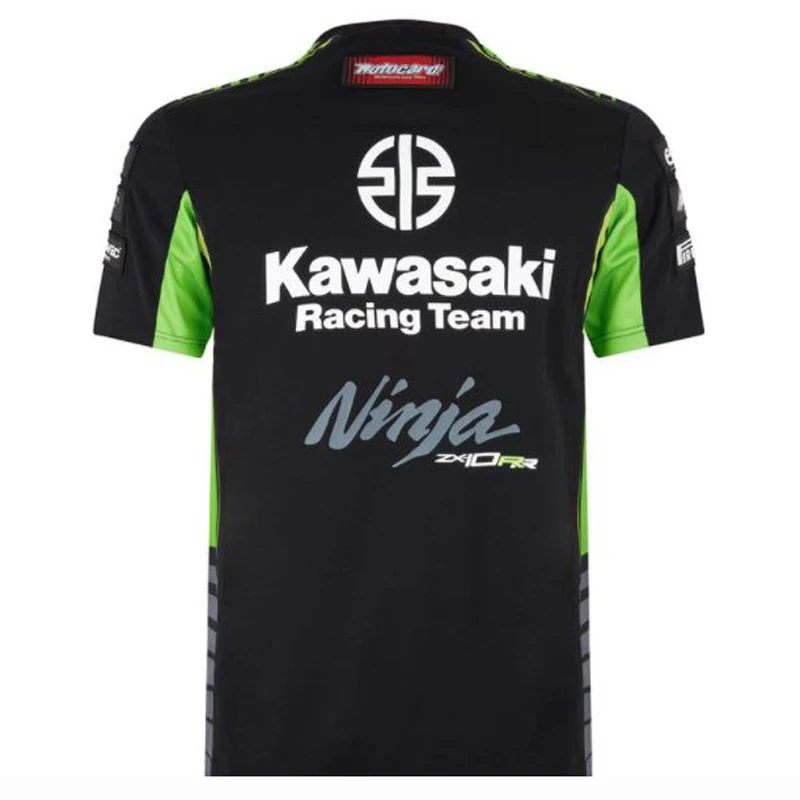 Мотогонок для kawasaki футболка для верховой езды мужская с коротким рукавом дышащая повседневная одежда для вождения мотоцикл мотокросса IO