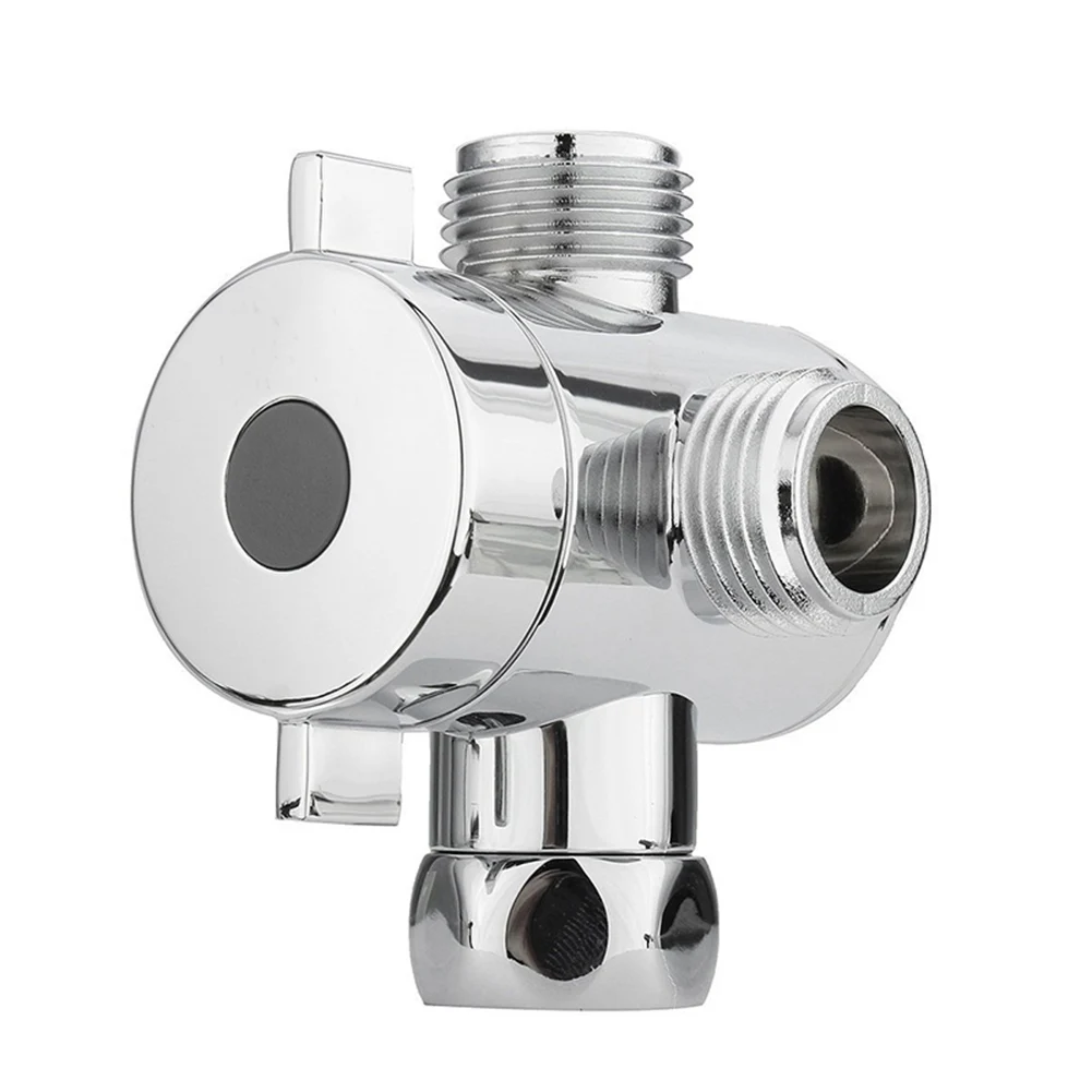 3-Way without socket 3 Way Shower Diverter Valve Handheld Shower Arm Diverter Splitter with Showerhead Holder SLC88 - Цвет: 3-Way without socket
