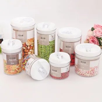 

Easy Buckle Food Storage Container Transparent Seal Multigrain Jars High Capacity Moisture-proof Cans Kitchen Multi Grain Tank