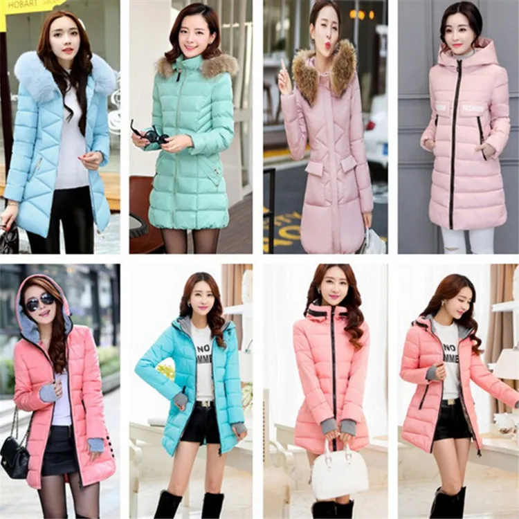 

Miscellaneous Women Coat Cotton Coat Overstock Low Price Processing Long Sleeve Zipper European And American Style down Jacket C
