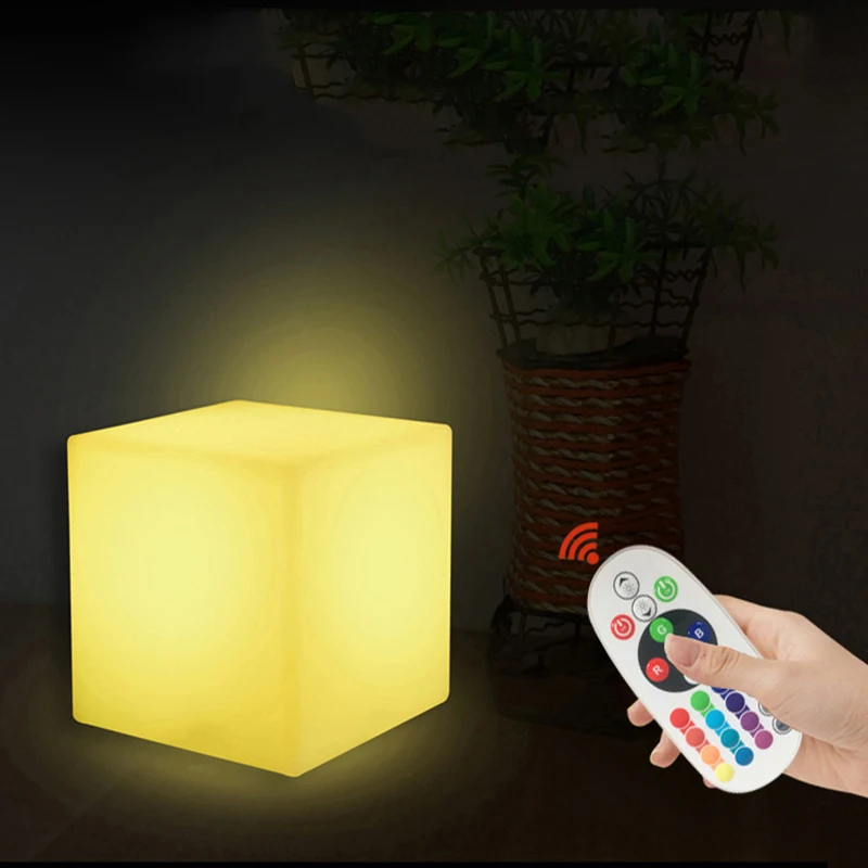 

10cm Remote Control Led Night Lightdjustable Cube 16 RGB 4 Colour Changing Modes Lamp For Bedroom Bedside Lamp 2019