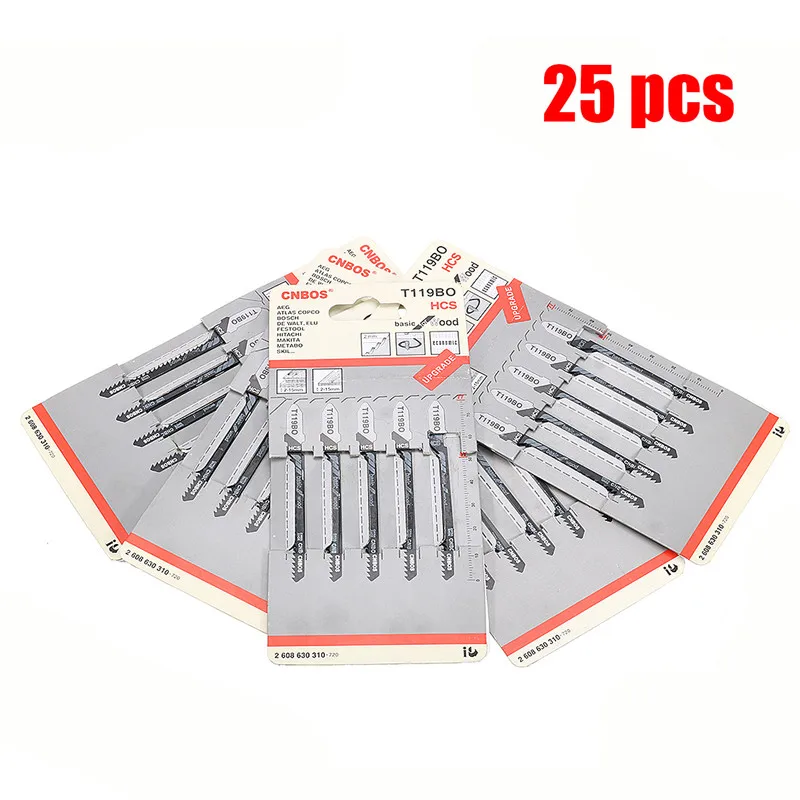 25 шт./компл. T119BO лобзик набор металлических стальных лобзиков набор для пластиковых Высокоуглеродистых стальных инструментов для