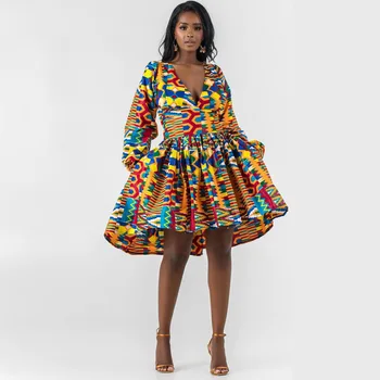 Alternative view of Obus V-Neck Dashiki Long Sleeve Mini Dress