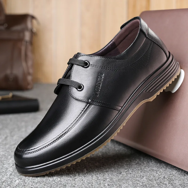 

LOTORY Shoes Middle-aged MEN'S SHOES Lightweight Anti-slip Soft-Sole Middle-aged Dad Leather Shoes Casual Shoes 162011-n