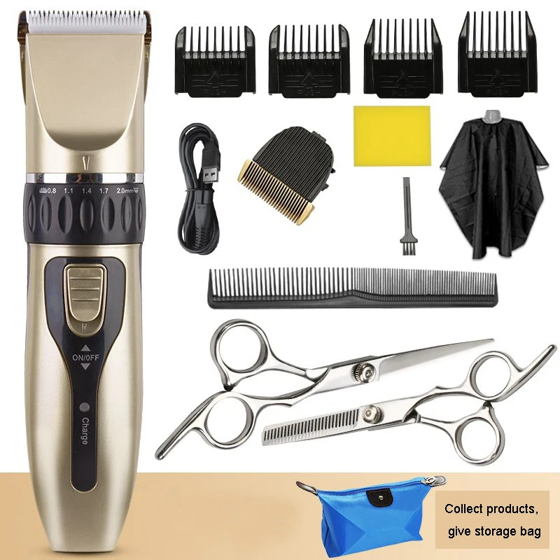 Professional Haircut Set Electric Hair Cutting Machine Clipper Scissors
