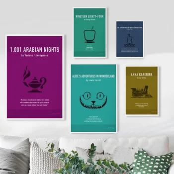 

Greatest Books of All Time Minimal Art Series Art Canvas Wall Pictures for Living Room Dropshipping