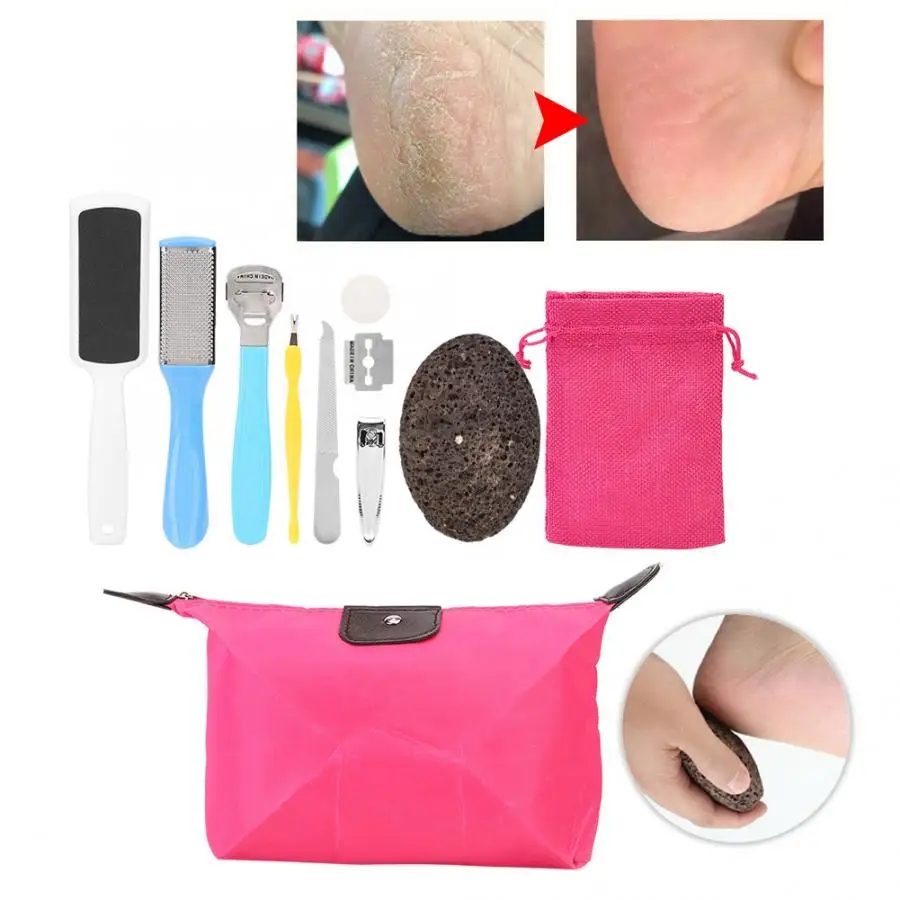 

10pcs Pedicure Tool Foot File Foot Grinder Dead Skin Calluses Remover Nail Clipper Tool Set Heel File