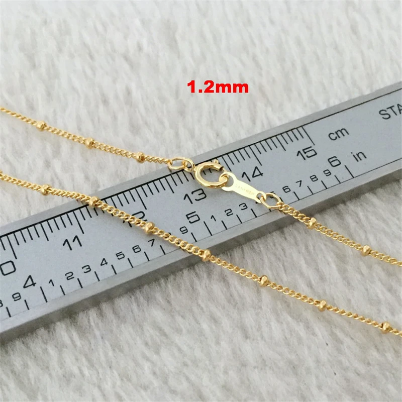 14K Gold Filled 1,2 мм Золотая цепь шаровая цепь боковой штамп для цепочек: 1/20 14KGF - Окраска металла: 14K Gold Filled
