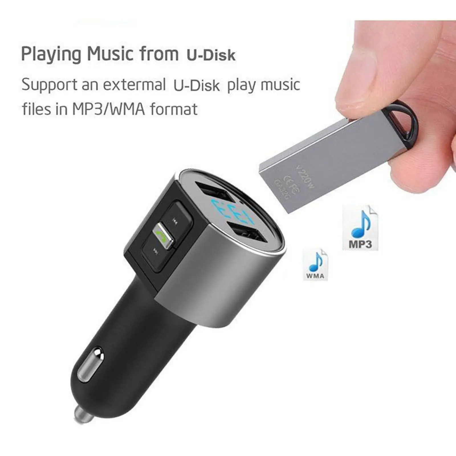 

Car Bluetooth 2.1 MP3 Player FM Transmitter Adapter USB Charger Socket Accessor
