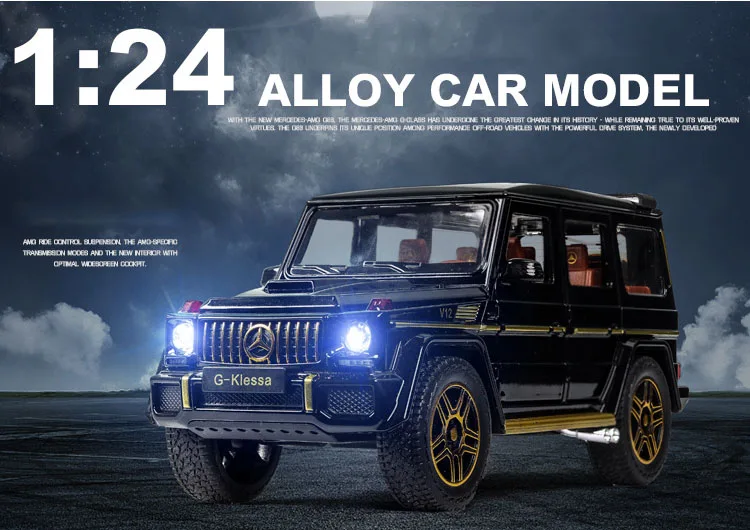 1/24 большой G63 AMG игрушечный автомобиль модель сплав детские игрушки Подлинная Лицензионная коллекция военный внедорожник дети G-Klessa