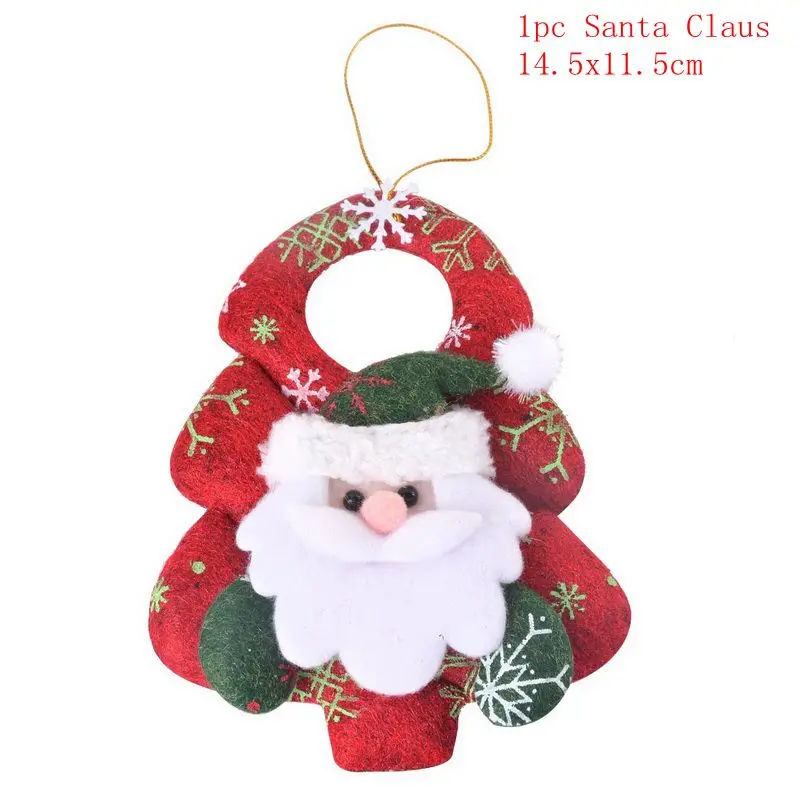 Милые рождественские куклы для дома, Рождественская елка, подвесные плюшевые куклы Snata, Navidad, вечерние украшения, новогодний Рождественский Декор, детские подарки - Цвет: 1PC 14.5x11.5cm