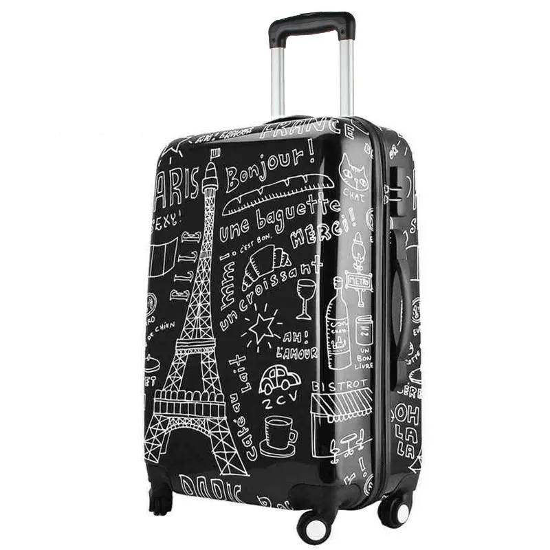 

Fashion Personalized Doodle Luggage Men and Women Travel Suitcase Universal Wheels Trolley Luggage Bag 24" 28" Rolling Luggage