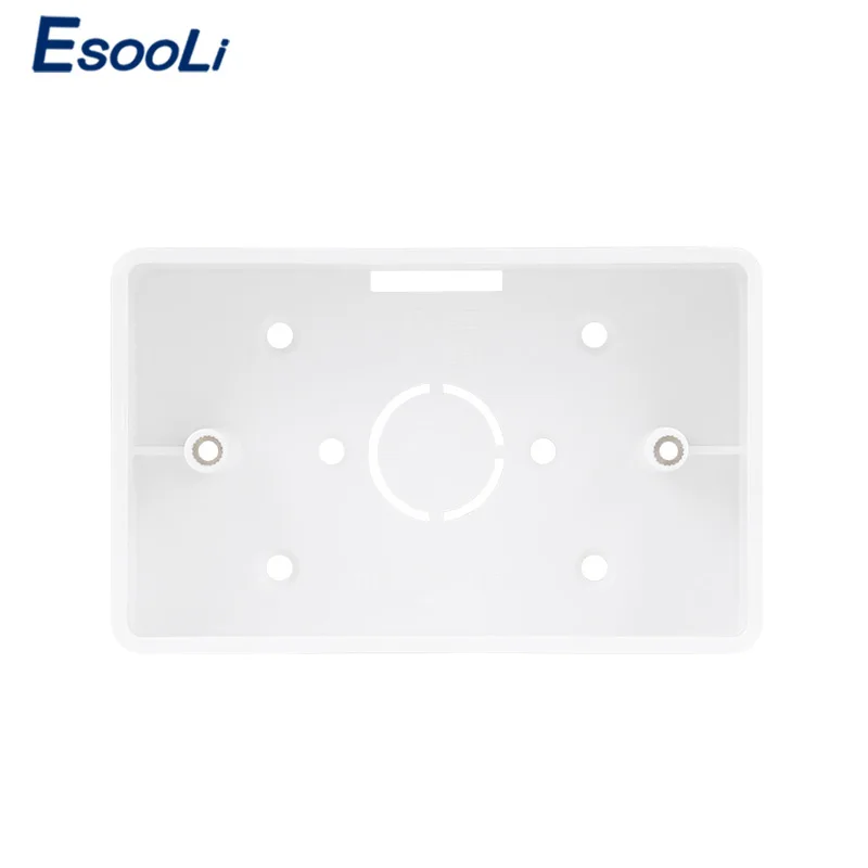 Esooli ПВХ утолщение распределительная коробка настенное крепление кассета для переключателя гнездо базовый переключатель Нижняя коробка электрическая коробка аксессуары - Цвет: Белый