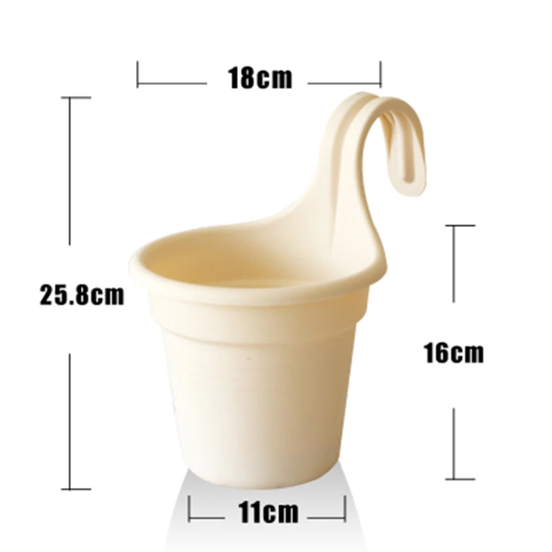 High Quality Wall Hanging Plant Flower Pot Durable Round Resin  Balcony Planters Bucket Potted Plant Home Garden Without Hooks