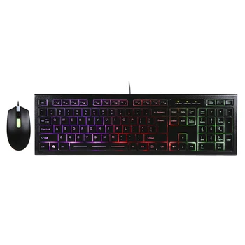 

Rainbow LED Multi-Colored Backlight Home Office Keyboard And Mouse Set For PC Desktop Laptop Computer Mouse Keyboard Combo