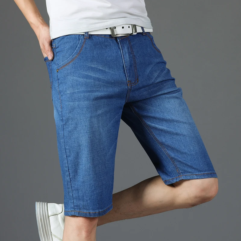 

Casual Shorts Male Jeans Short Men Men'S Jean Homme Denim Slim Fit Pants Straight Blue Black Biker Fashion High Quality Jogger