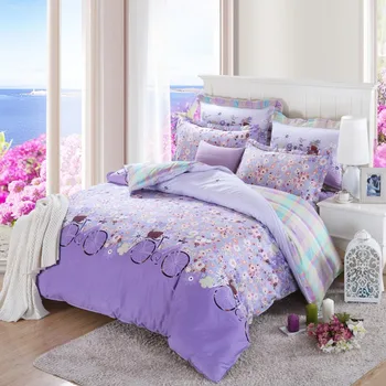 

Dreamort 100%cotton Floral pattern Pastoral Style 4pcs Twin Queen size Bedding Set Bed sheet+Duvet cover+Pillowcase