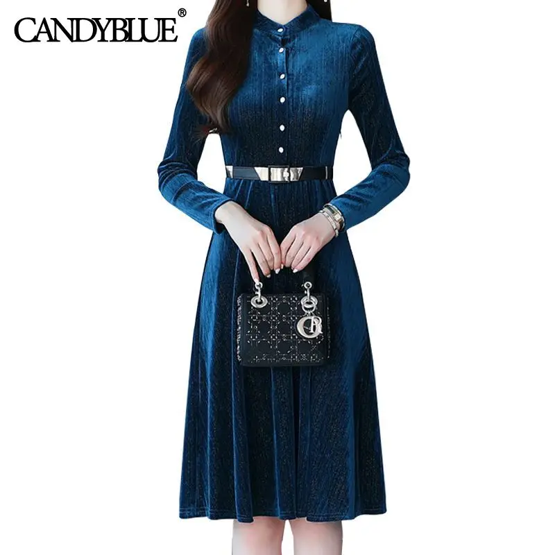Bright silk blended corduroy stand up 