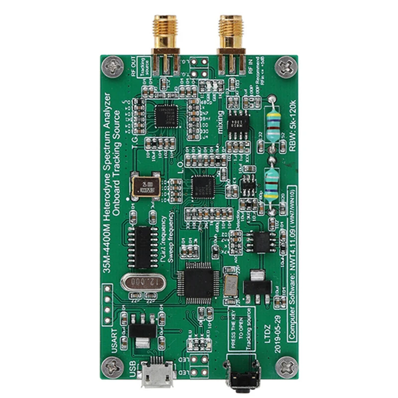 Высокая точность LTDZ 35-4400 м анализатор спектра USB источник спектра сигнала RF частота домена инструмент анализа S3J4 92*48 мм