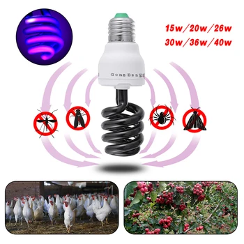

15W 20W 30W 36 40W Ultraviolet UV Lamp BLB Black Light Blue Bulb Fluorescent Detection Lamp E27 220V Violet Lure Lamp Decoration