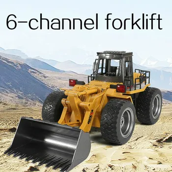 

520 Huina 6-channel Alloy Loading Bulldozer 2.4g Wireless Remote Control Engineering Forklift Children's Toys