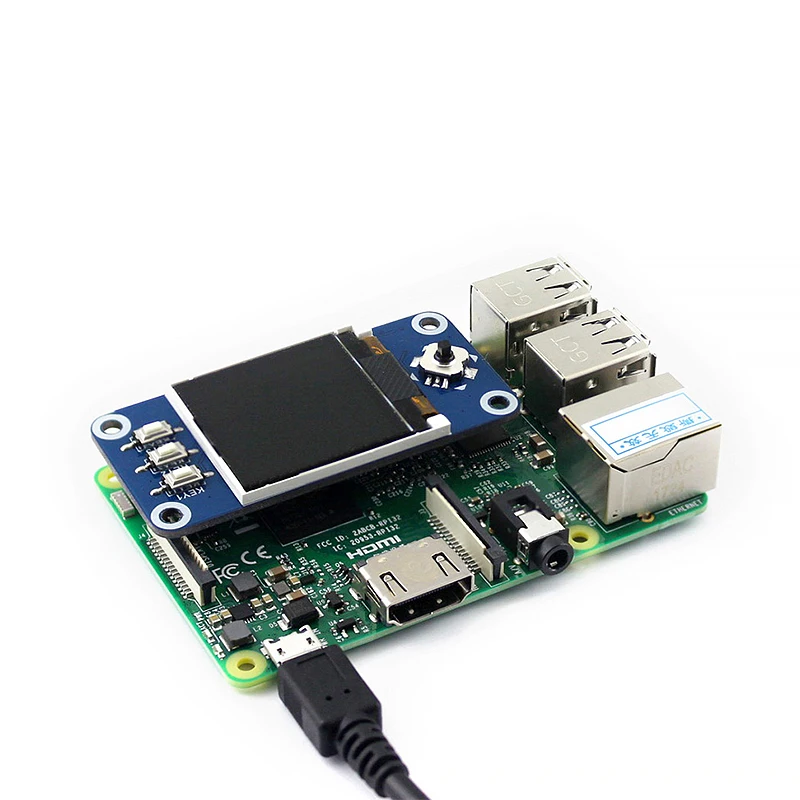 Raspberry Pi 4B 1,44 дюймов ЖК-дисплей Hat 128x128 пикселей SPI интерфейс светодиодный подсветка 3,3 В светодиодный Плата расширения для RPi 3B+/3B/Zero