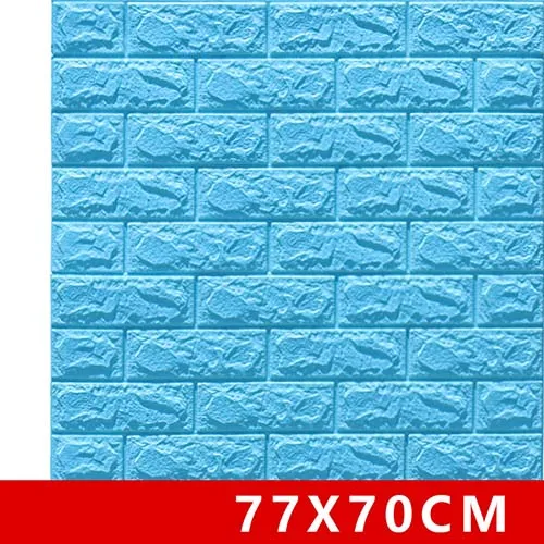 Fresh blue 3D наклейки на кирпичную стену, водостойкие наклейки для гостиной, спальни, DIY, самоклеющиеся обои, искусство 70*77*0,5 см, настенные наклейки для дома - Цвет: Fresh blue