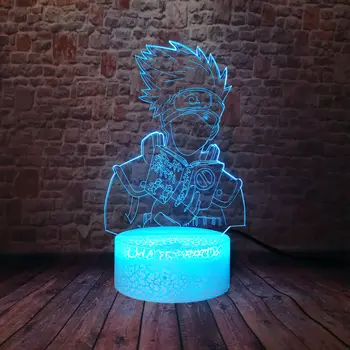

Funny 3D Illusion LED Desk Nightlight Colorful Changing Light Flash Kakashi Model Naruto Anime Figma Toys